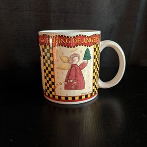 Vintage Coffee Christmas Mug 'Gathering of angels'